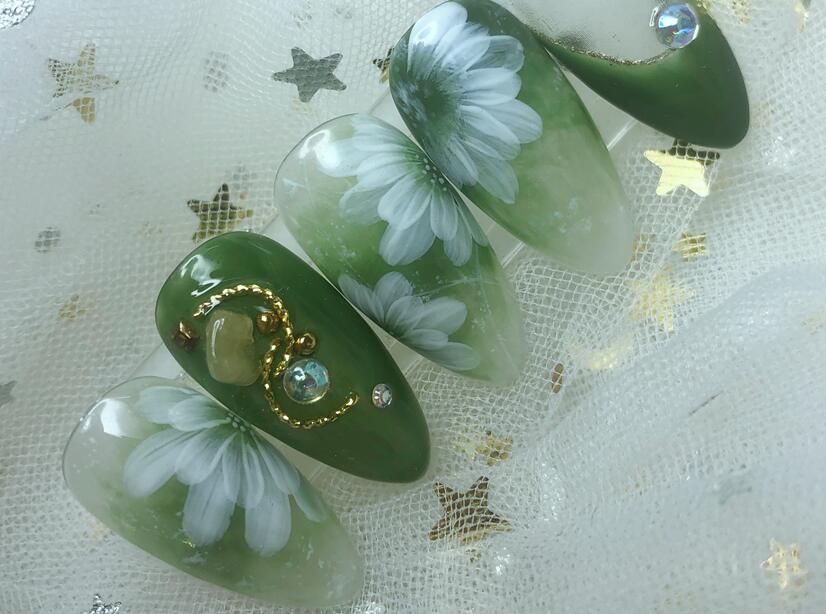 麗竹美甲學校作品:平面彩繪美甲