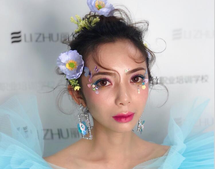 麗竹彩妝作品：風尚鮮花新娘造型