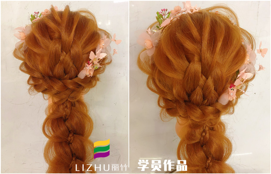 森系編發(fā)造型，南寧化妝培訓班學員作品