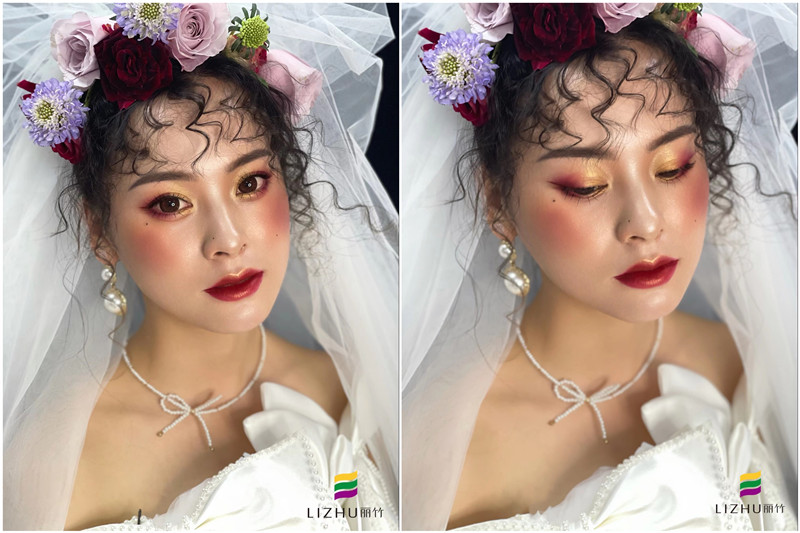 復(fù)古油畫風(fēng)格新娘 ，南寧彩妝學(xué)校新娘妝作品