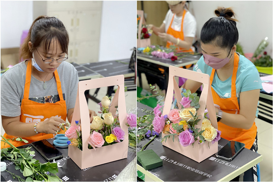 手提花籃的特點(diǎn)，廣西南寧花藝師學(xué)校課件分享