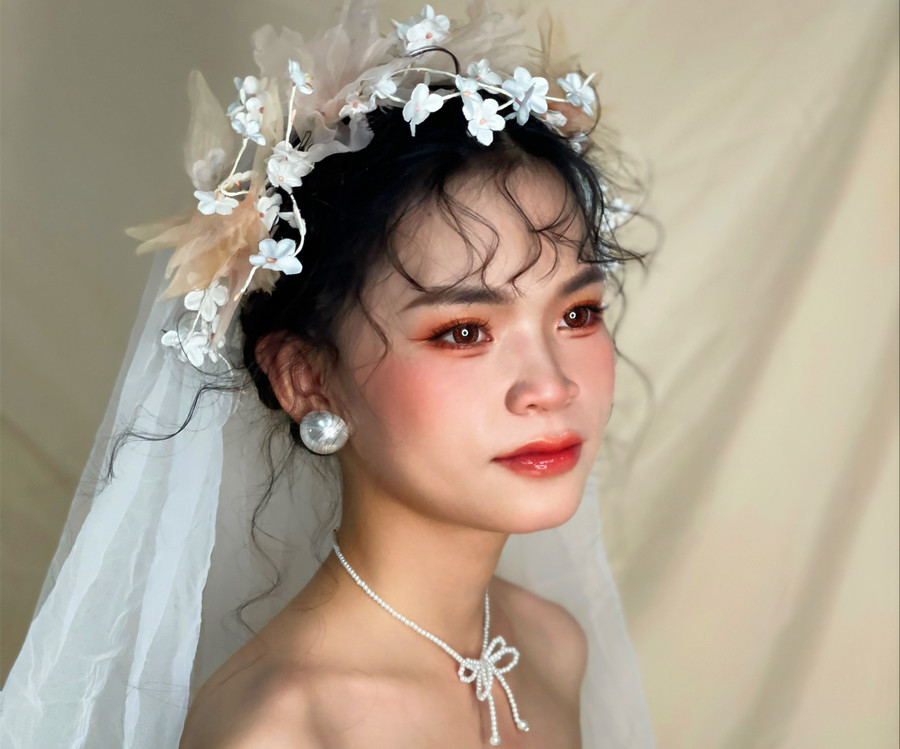 慵懶法式浪漫新娘，南寧妝容造型培訓(xùn)作品