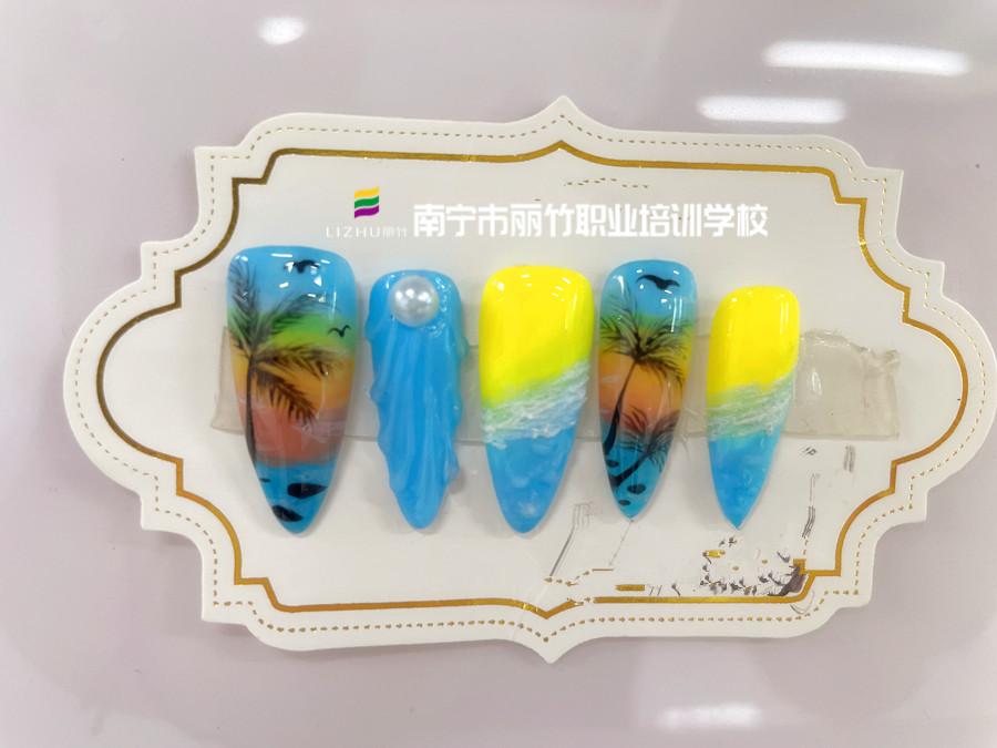 海洋風美甲，南寧美甲學校畢業(yè)班作品