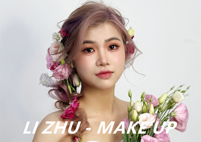 森系鮮花新娘，廣西新娘妝進(jìn)修學(xué)校作品