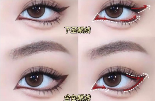 不同部位貓眼眼線教程，南寧化妝技術(shù)專業(yè)學(xué)校分享