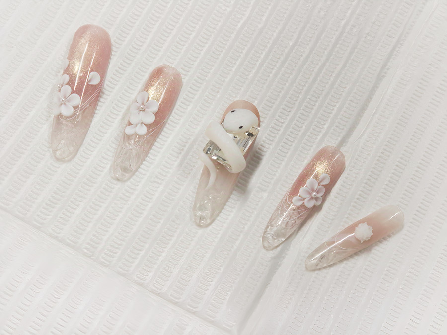 琉璃雕花美甲，廣西美甲工作室受歡迎的款式