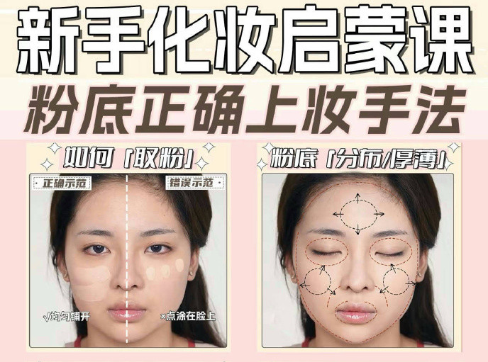 粉底液上妝的手法，南寧化妝新手教程