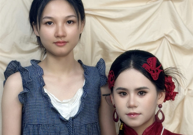 晨袍中式新娘，南寧學(xué)彩妝0基礎(chǔ)作品