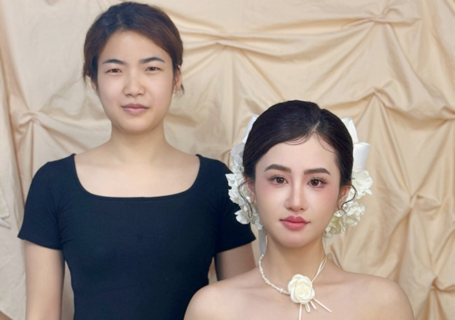 韓式新娘造型，廣西美妝造型訓(xùn)練作品